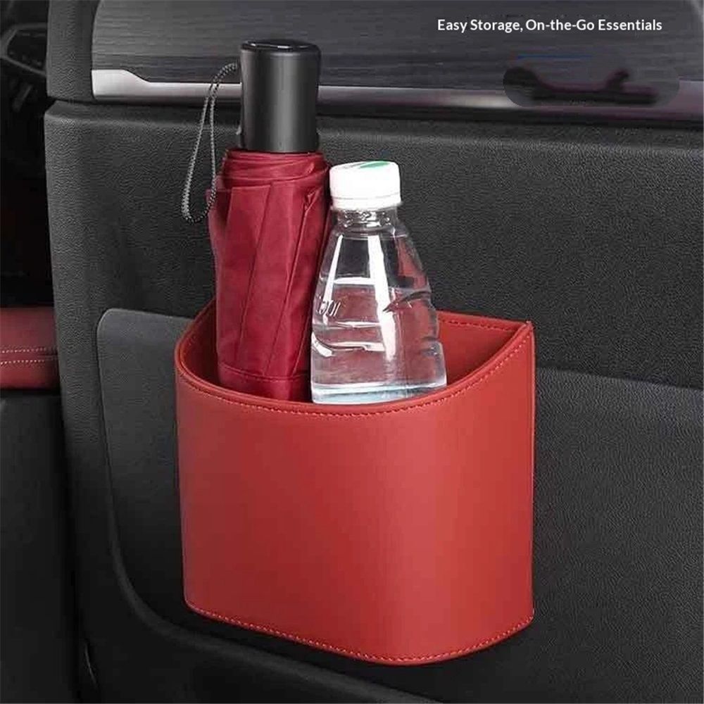 Car Trash Can,Mini Car Trash Bin for SUV and Truck, Automotive Trash Can for Vehicle, Home, Office, Multipurpose, Easy to Clean (Red)