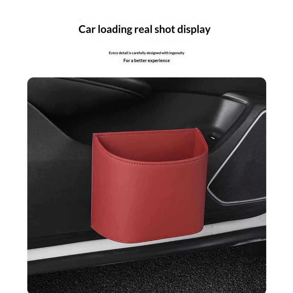 Car Trash Can,Mini Car Trash Bin for SUV and Truck, Automotive Trash Can for Vehicle, Home, Office, Multipurpose, Easy to Clean (Red)