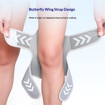 A pair Spring-Powered Knee Support Brace - Boost Joint Assistance for Stairs, Squats & Daily Mobility - Ergonomic Patella Support with Adjustable Straps for Elderly & Active Adults (Gray)