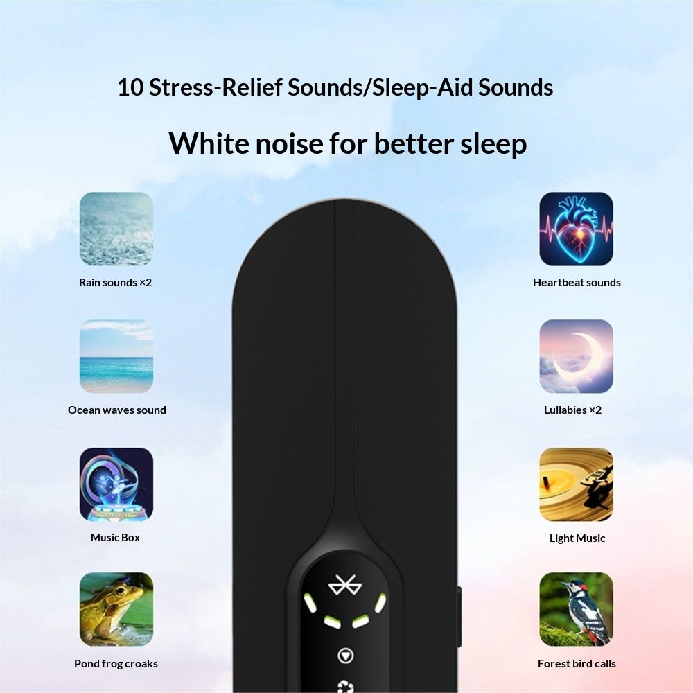 Pillow Speaker for Sleeping, Mini Bone Conduction Portable Sleep Aid with Stereo Bass, Bluetooth Sleep Bar for Deep Sleeping with White Noise