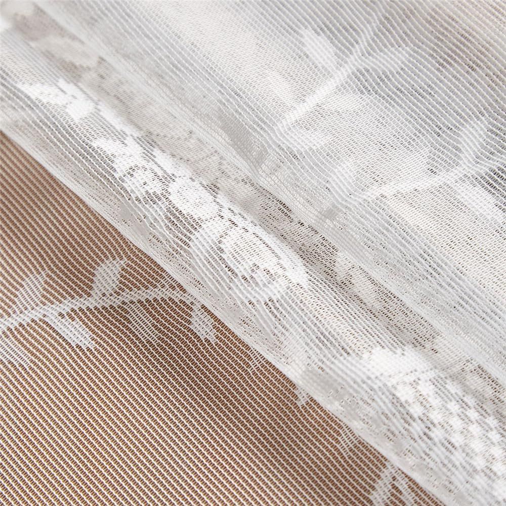 Vintage White Lace Tablecloth for Wedding Party Banquet Farmhouse Floral Embroidered Round Table Cover for Dining Home Decor (Round 70 inch,White)
