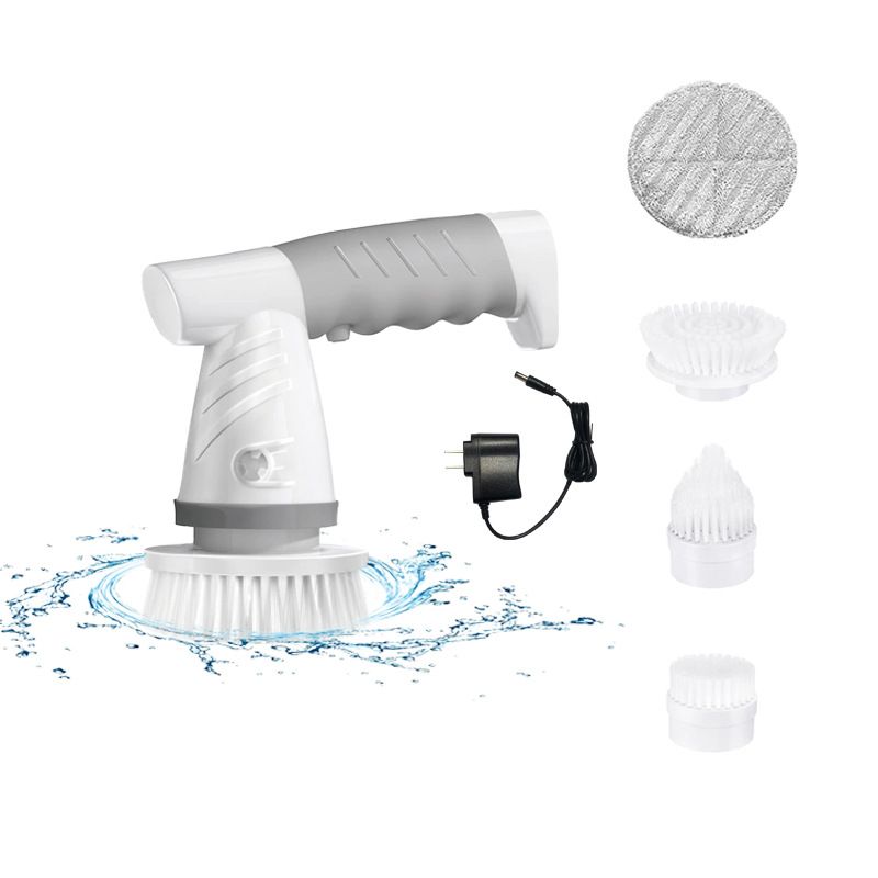 Electric Spin Scrubber, Bathroom Shower Electric Scrubber for Cleaning Tub/Tile/Floor/Sink/Window, Power Cleaning Brush Rechargeable Cordless with 4 Replaceable Cleaner Brush Heads
