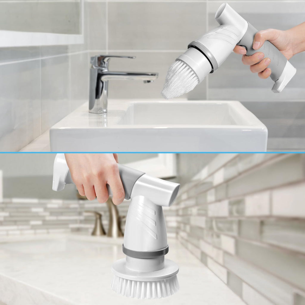 Electric Spin Scrubber, Bathroom Shower Electric Scrubber for Cleaning Tub/Tile/Floor/Sink/Window, Power Cleaning Brush Rechargeable Cordless with 4 Replaceable Cleaner Brush Heads