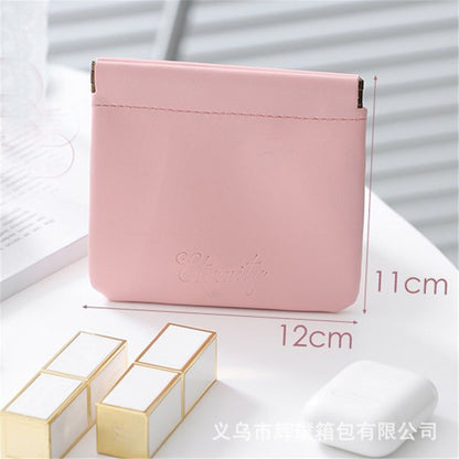 12 Pcs Pocket Cosmetic Bag Waterproof No Zipper Self Closing Makeup Bag PU Leather Cosmetic Pouch Cute Purse Makeup Bag Travel Storage for Women Cosmetics Jewelry Toiletry