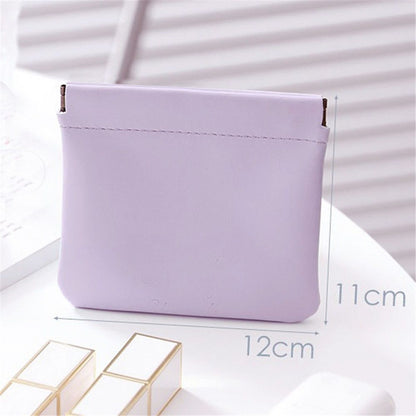 12 Pcs Pocket Cosmetic Bag Waterproof No Zipper Self Closing Makeup Bag PU Leather Cosmetic Pouch Cute Purse Makeup Bag Travel Storage for Women Cosmetics Jewelry Toiletry