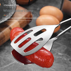 2-PACK Serving Tongs for Buffet Party Catering, Thickening Food Serving Salad Cake Bread Kitchen Tongs, Stainless Steel