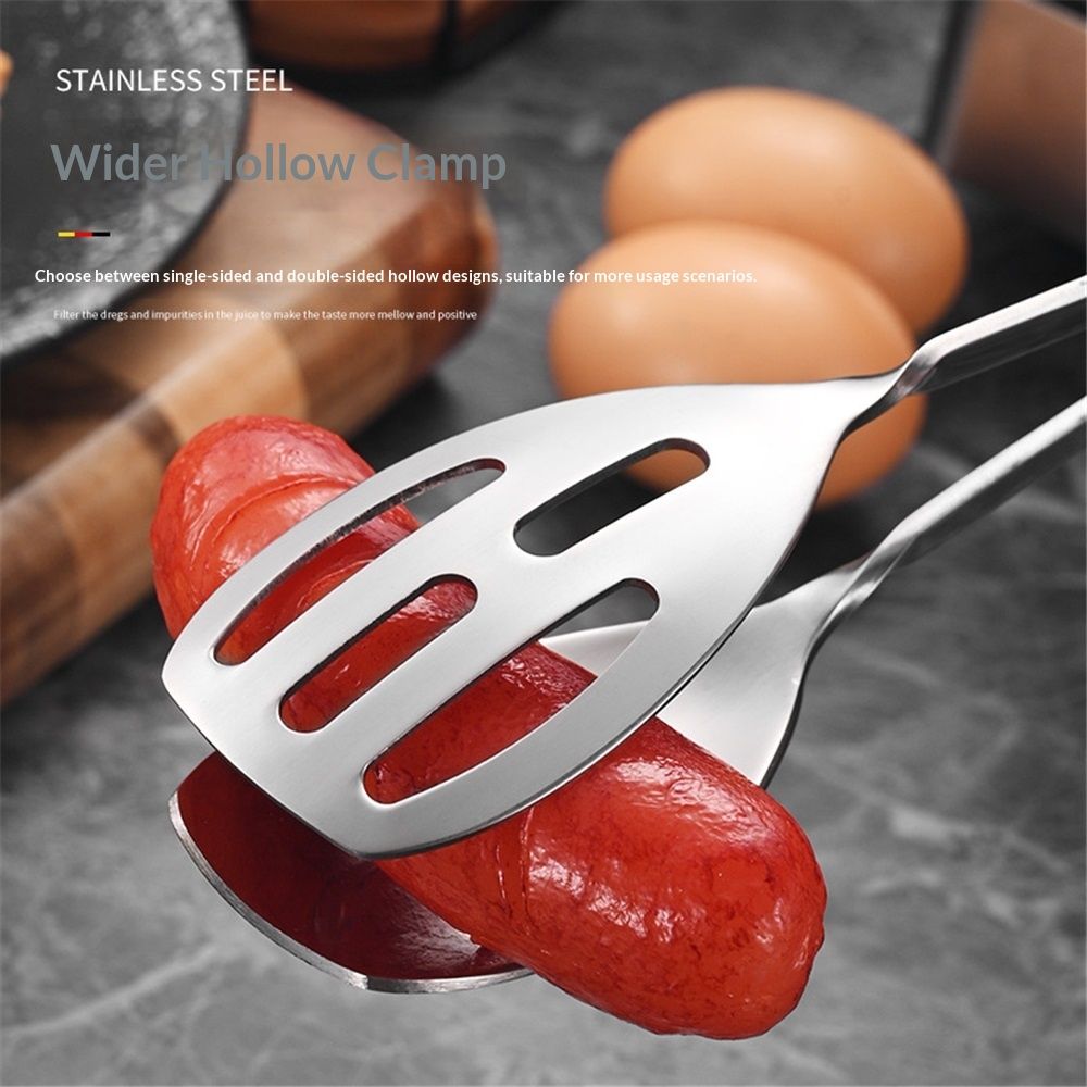 2-PACK Serving Tongs for Buffet Party Catering, Thickening Food Serving Salad Cake Bread Kitchen Tongs, Stainless Steel