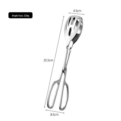 2-PACK Serving Tongs for Buffet Party Catering, Thickening Food Serving Salad Cake Bread Kitchen Tongs, Stainless Steel