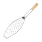 Stainless Steel BBQ Fish Basket, Large, Silver  Large Fish Grilling Rack for Grill Fish Vegetables Shrimp, Folding Stainless Steel Grill Basket with Removable Wooden Handle