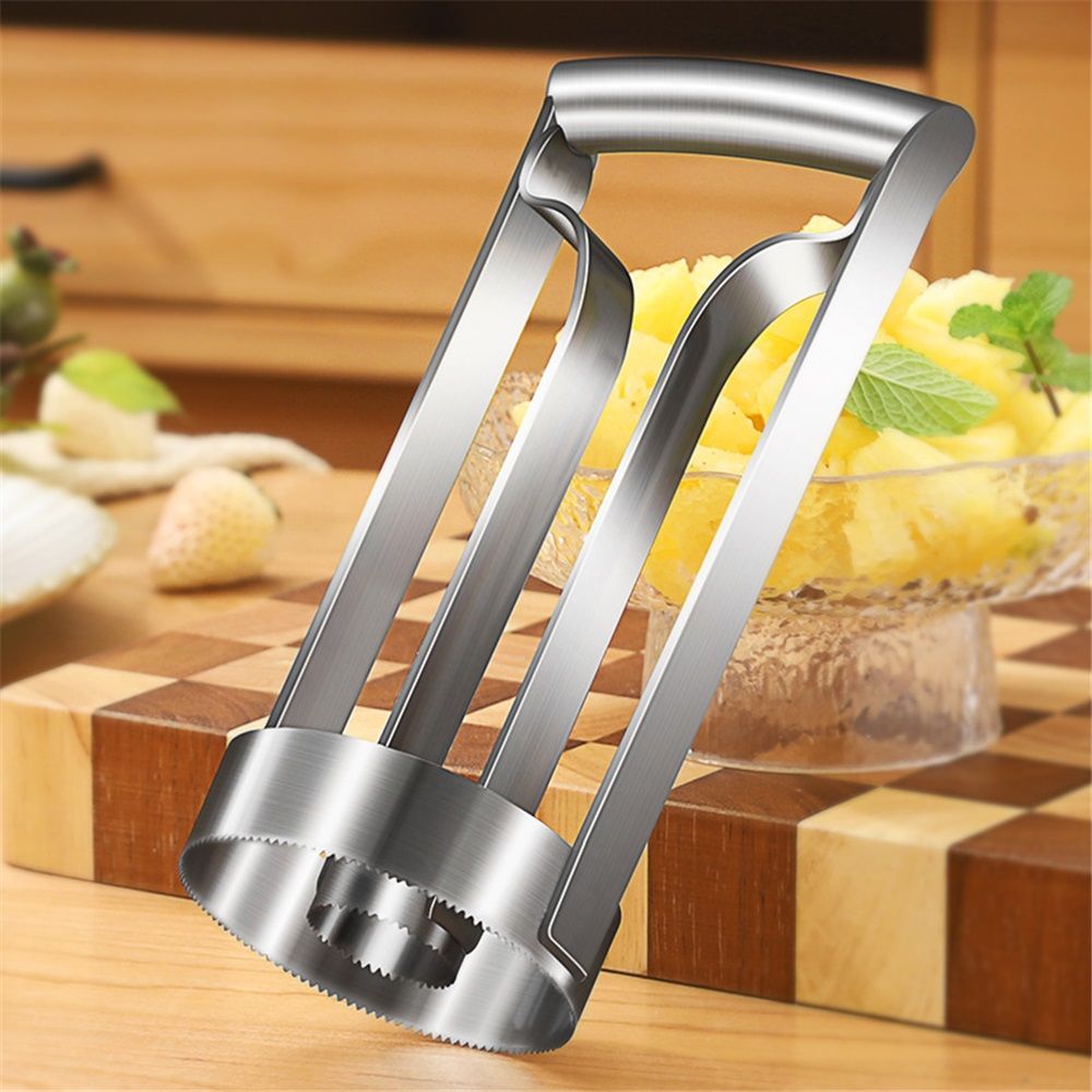 Pineapple Corer Large Stainless Steel Pineapple Corer Peeler Pineapple Cutter Fruit tool Easy Kitchen Tool - Large（20cm）