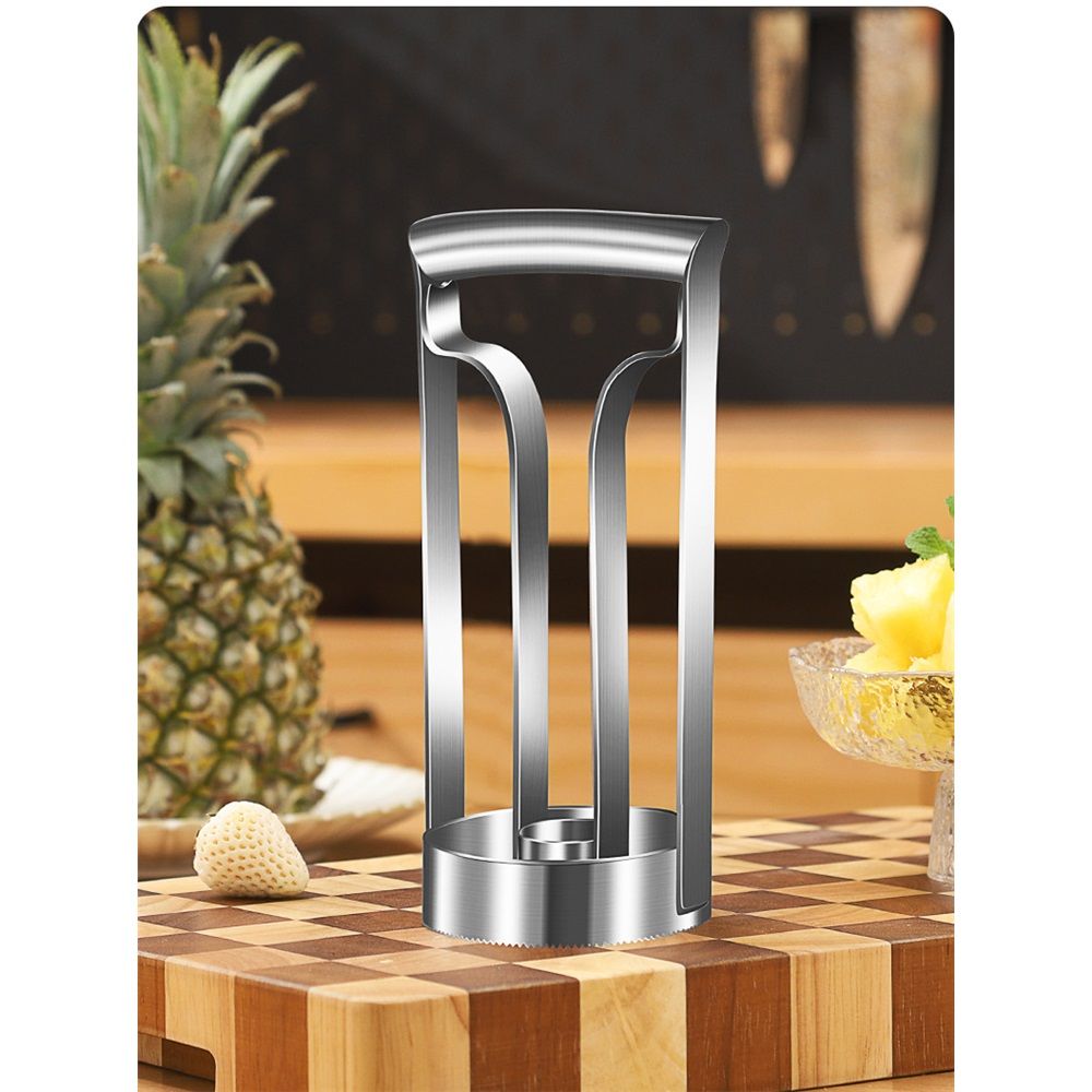 Pineapple Corer Large Stainless Steel Pineapple Corer Peeler Pineapple Cutter Fruit tool Easy Kitchen Tool - Large（20cm）