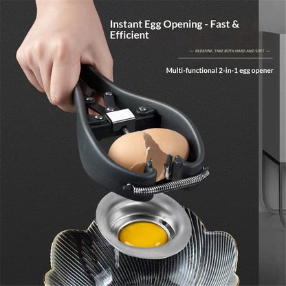 Egg Cracker,l Egg Opener, Automatic Egg Cracking Tool, Easy Eggshell CutterEggshell Cutter Egg Separator Creative Kitchen Tools (black)