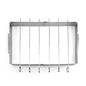 Stainless Steel BBQ Shish Kabob Set, Foldable Shish Kabob Holder with 6pcs 12.2"L Skewers, Reusable Grill Rack, Comes Skewers for Party and Cookout