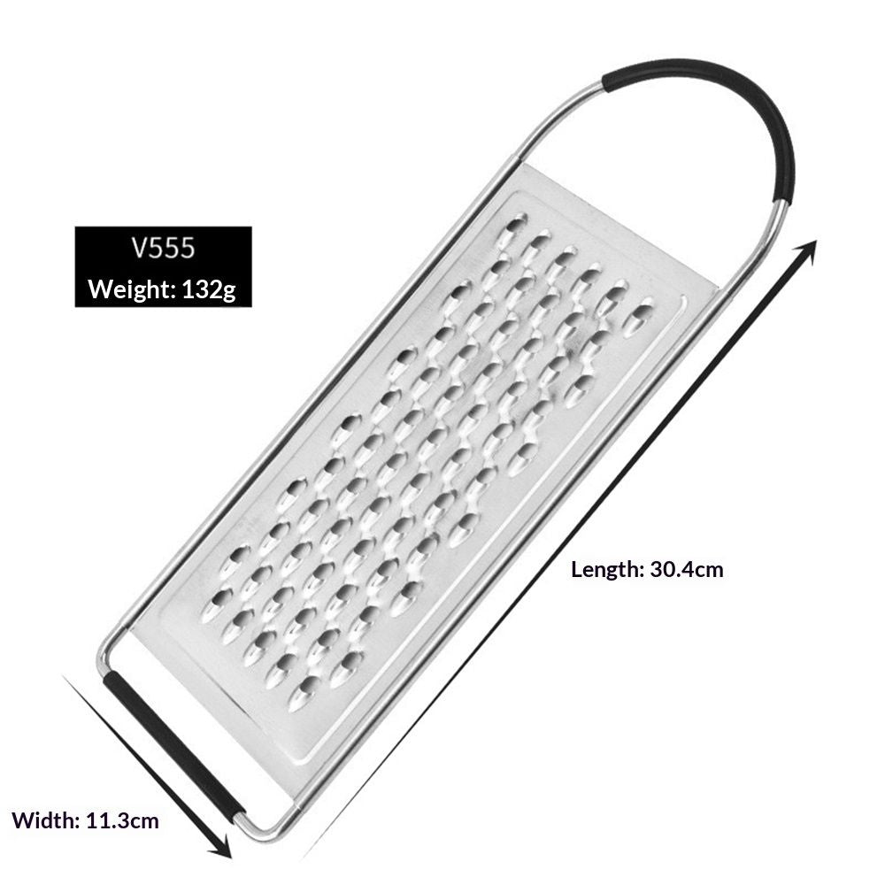 Metal Stainless Steel Extra Course Handheld Non Slip Flat Grater Ideal for Vegetables, Cheese, Eggs