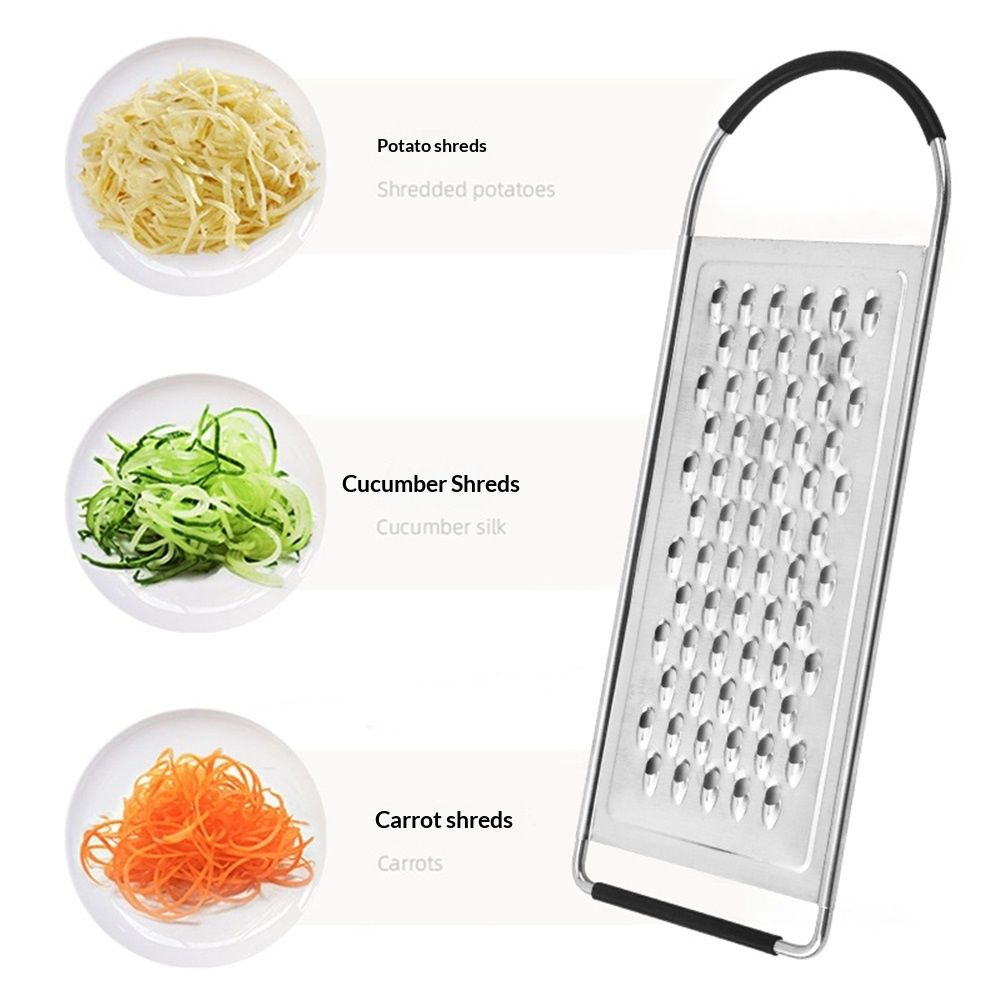 Metal Stainless Steel Extra Course Handheld Non Slip Flat Grater Ideal for Vegetables, Cheese, Eggs