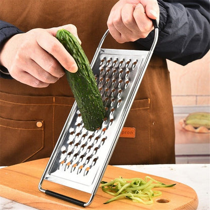 Metal Stainless Steel Extra Course Handheld Non Slip Flat Grater Ideal for Vegetables, Cheese, Eggs
