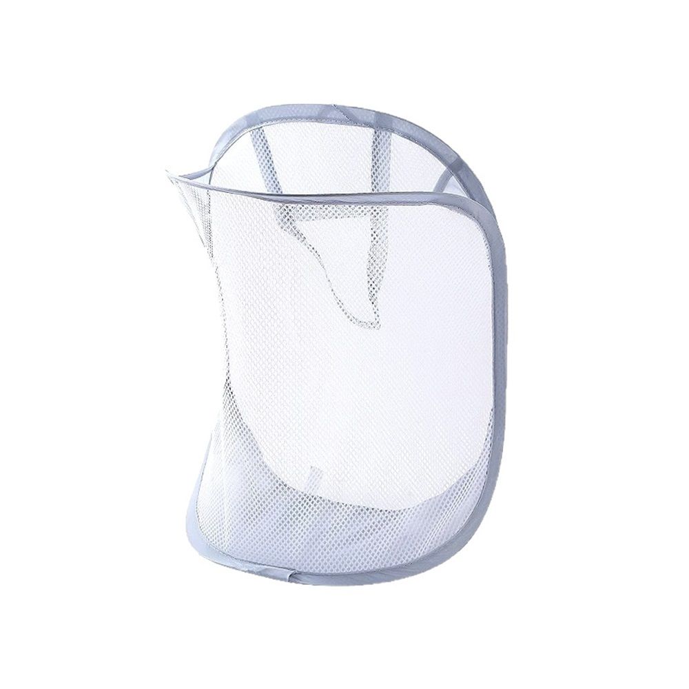 Mesh Collapsible Small Wall Laundry Baskets，Hanging Laundry Hamper，for Hotel, University Dormitory Use  (Two gray ones including adhesive hooks)