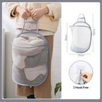 Mesh Collapsible Small Wall Laundry Baskets，Hanging Laundry Hamper，for Hotel, University Dormitory Use  (Two gray ones including adhesive hooks)