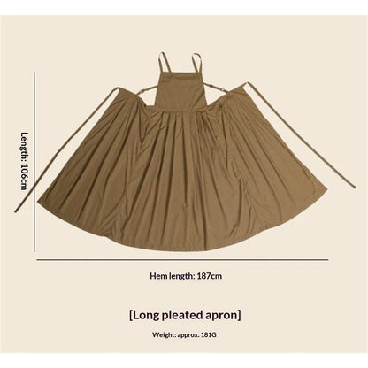 Ladies' waterproof apron, suitable for kitchen, garden, barber, cooking, pottery, nail art techniques (dark brown)
