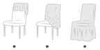 Restaurant chair cover 1-piece set elastic dining chair cover anti slip washable furniture protection cover, with skirt, suitable for hotel ceremony parties (khaki color)