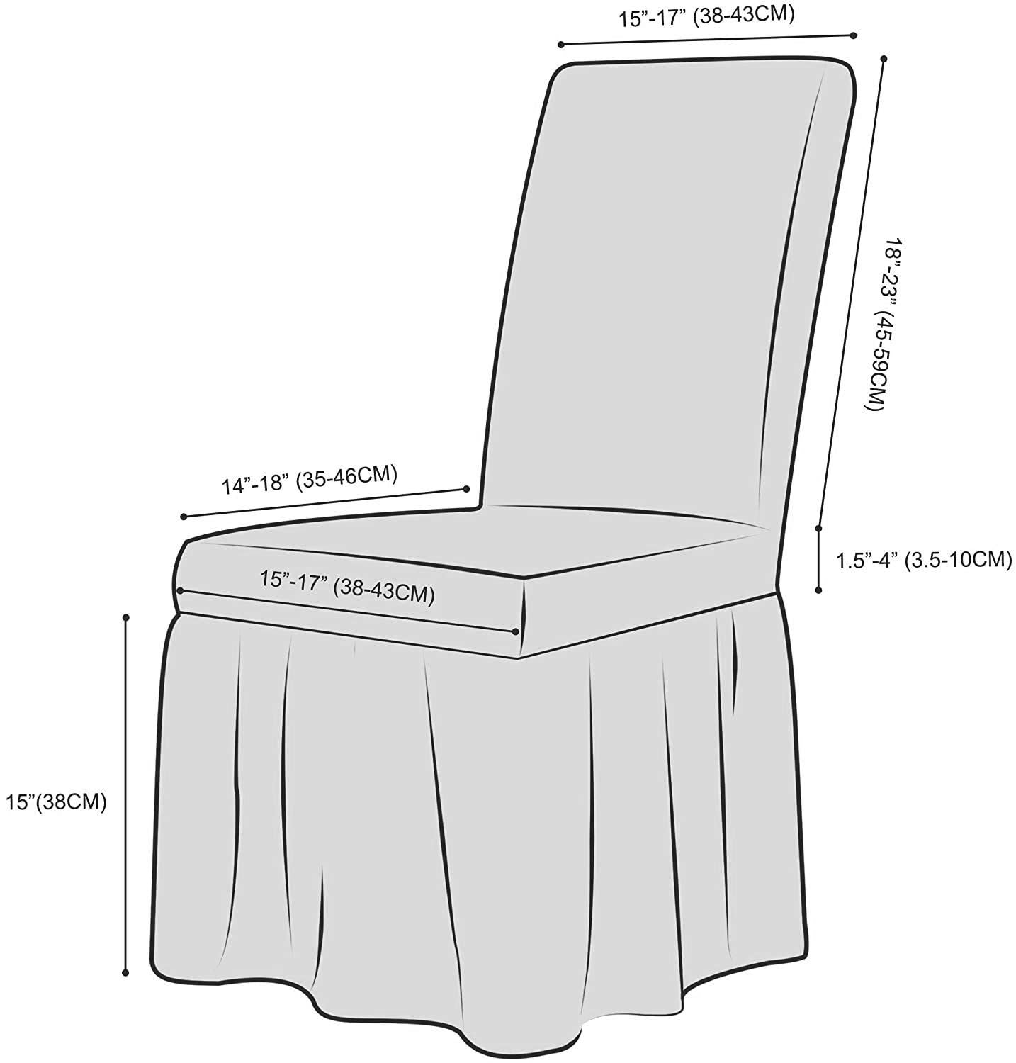 Restaurant chair cover 1-piece set elastic dining chair cover anti slip washable furniture protection cover, with skirt, suitable for hotel ceremony parties (khaki color)