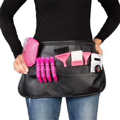 Salon Hairstylist Waist Belt with Shears Pouch, Professional Hair Stylist & Makeup Brush Belt（black）