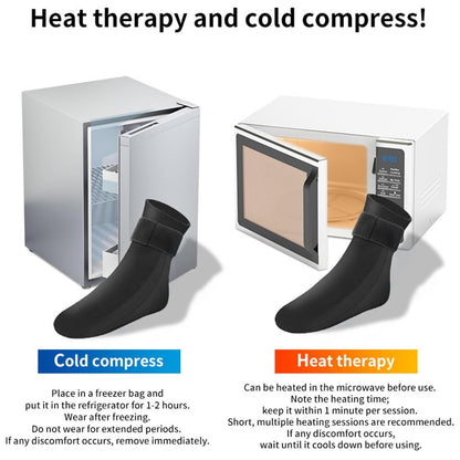 Reusable Gel Cold Therapy Sock for Hot & Cold Therapy, Ankle Foot Ice Pack Wrap for Injuries, Instant Pain Relief for Achilles Tendonitis, Plantar Fasciitis, -1pcs Black