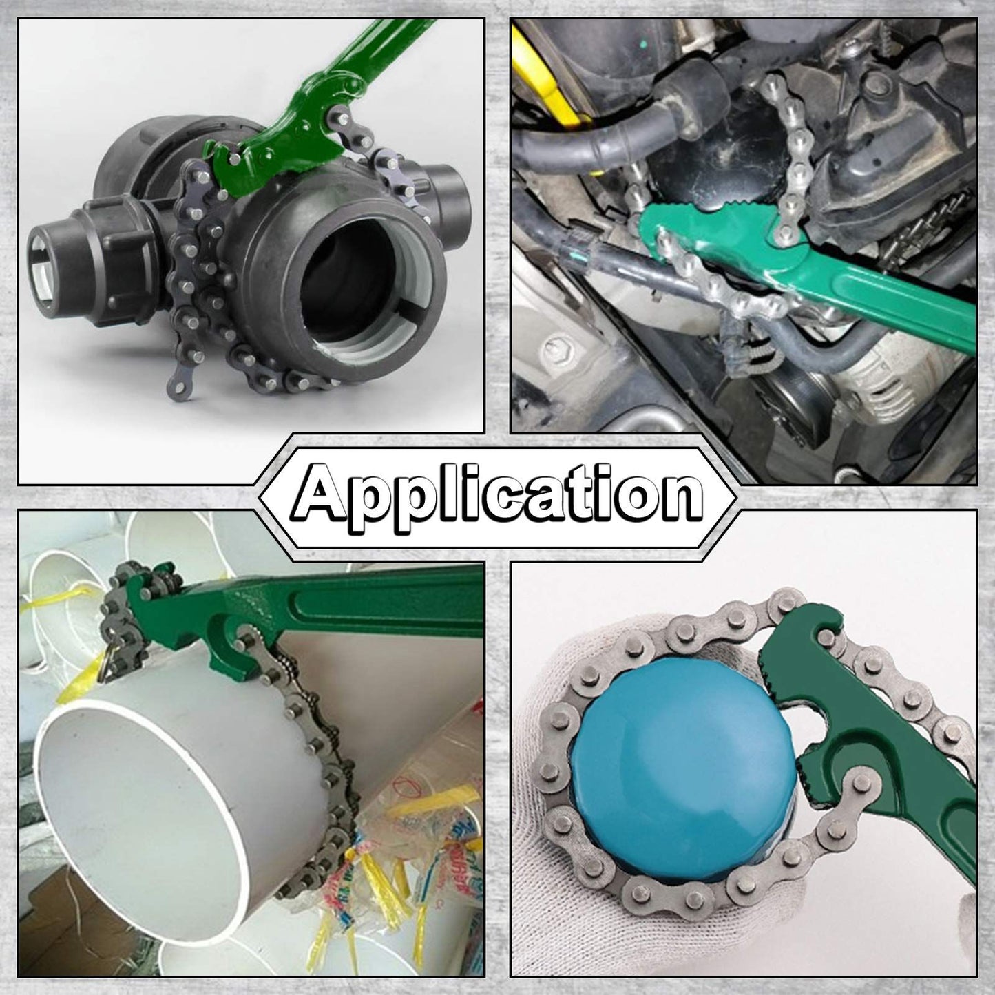 8 Inch Heavy-Duty Ratcheting Chain Wrench Reversible Oil Filter Tool Pipe Fittings Tools  Adjustable chain pliers
