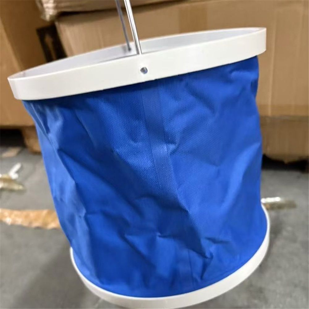 Collapsible Bucket with Storage Case- Durable Pop Up Bucket with Watertight Fabric,  Great for RVs, Camping, Fishing, Boating, Hiking and More - Blue  9L