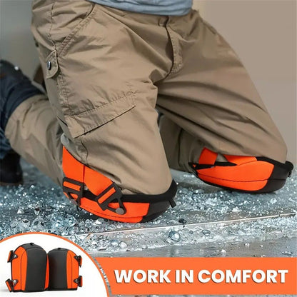 Knee Pads for Work, Construction, Floor, Garden, Soft Leather Non Slip Knee Protector with Thick Comfortable Foam and Adjustable Straps for Men Women Adult (Orange)