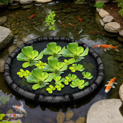 1Pack Floating Flora Fish Barrier Floating Island Plant Protector Round Floating Flora Island for Pond Protects Your Floating Plants from Pond Fish（black 45cm）