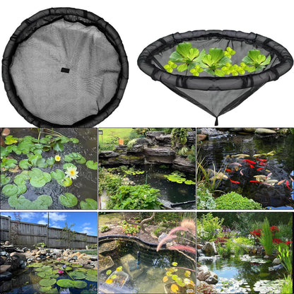 1Pack Floating Flora Fish Barrier Floating Island Plant Protector Round Floating Flora Island for Pond Protects Your Floating Plants from Pond Fish（black 45cm）
