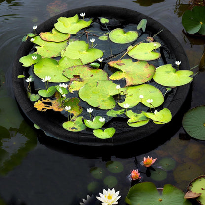 1Pack Floating Flora Fish Barrier Floating Island Plant Protector Round Floating Flora Island for Pond Protects Your Floating Plants from Pond Fish（black 45cm）