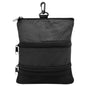 Golf Bag Accessories Valuables Pouch Bags Multi Pocket Zipper Hook  for Men Women Zipper pocket, gear clip（black）