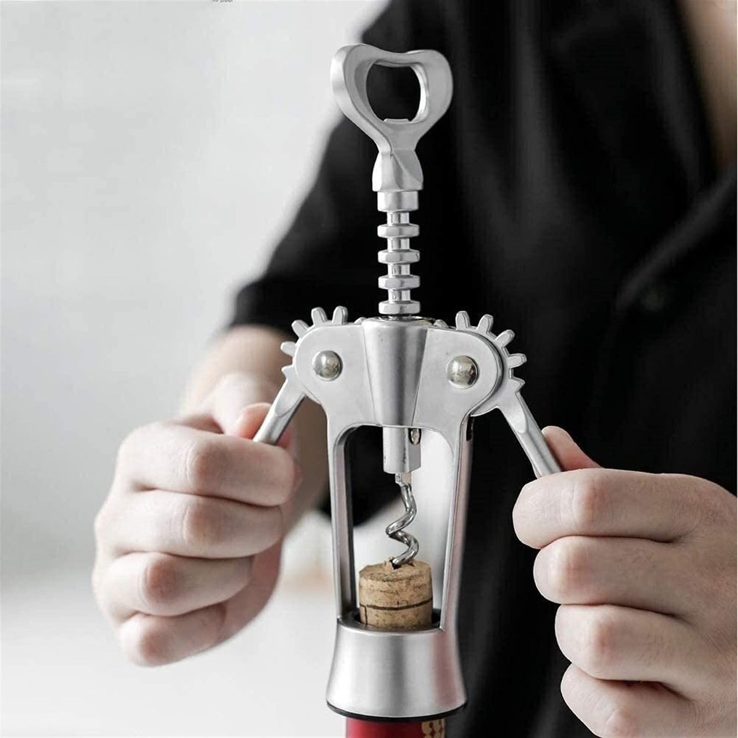 New Upgrade  Corkscrew Wine Bottle Opener, Multifunctional Bottles Opener for Kitchen Restaurant Bars, Professionals or Home use,1 Pcs Wing Corkscrew Bottle Opener,