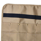 Camping Utensil Bag, Chef Knife Roll Canvas Roll up Culinary Bag Tableware Storage Hanging Knife Pouch Holder for Outdoor Barbecue Activities(Square, Khaki)