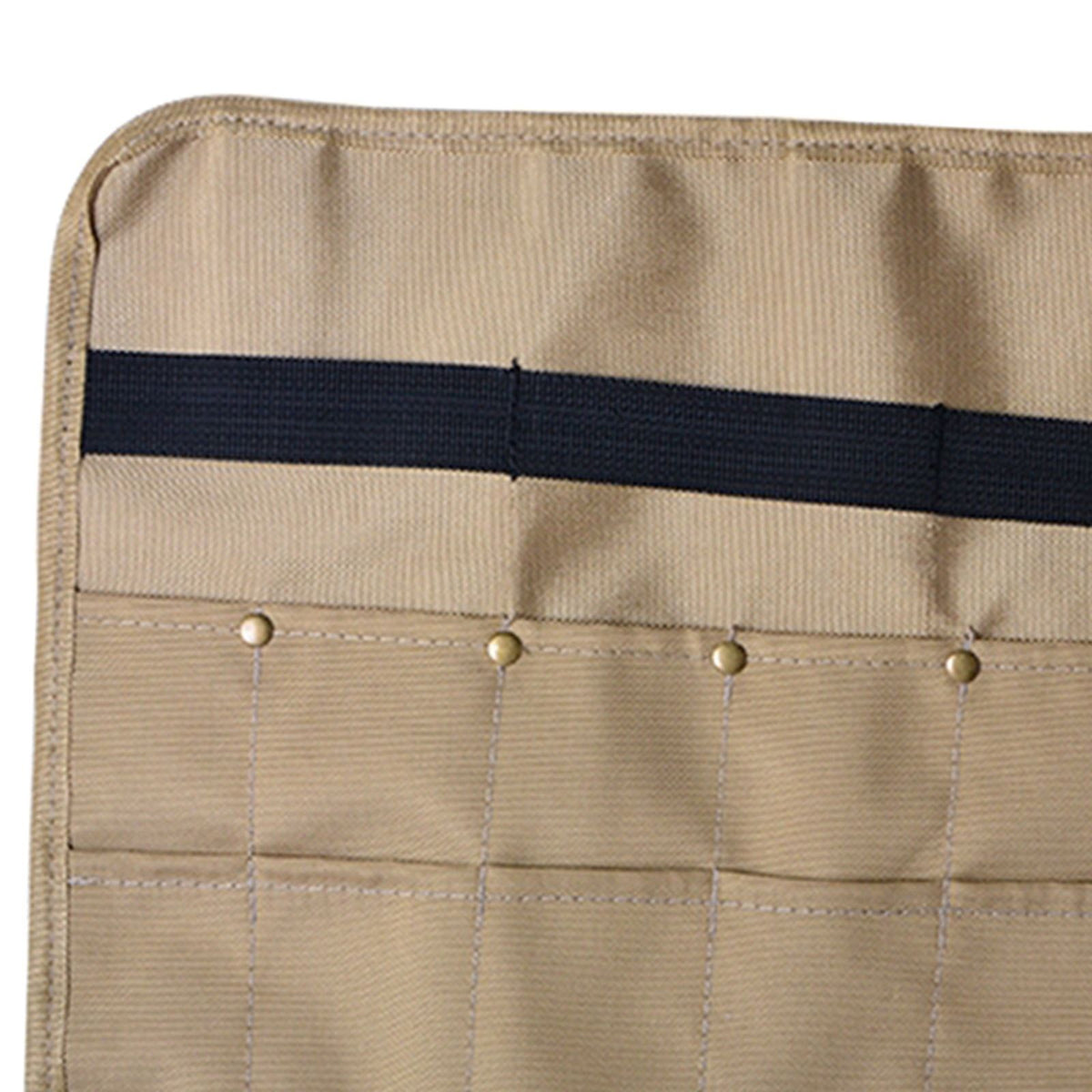 Camping Utensil Bag, Chef Knife Roll Canvas Roll up Culinary Bag Tableware Storage Hanging Knife Pouch Holder for Outdoor Barbecue Activities(Square, Khaki)