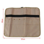 Camping Utensil Bag, Chef Knife Roll Canvas Roll up Culinary Bag Tableware Storage Hanging Knife Pouch Holder for Outdoor Barbecue Activities(Square, Khaki)