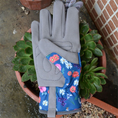 Womens Gardening Weeding Working Gloves, Leather Garden Glove for Women Thorn Proof No Stab for Digging, Planting,Pruning（S）