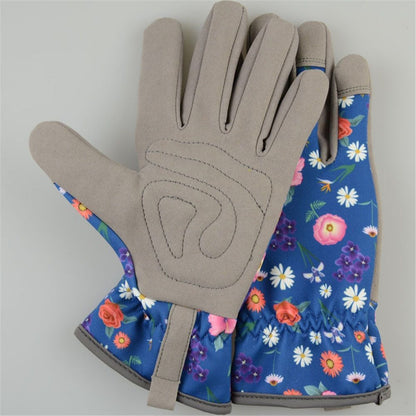 Womens Gardening Weeding Working Gloves, Leather Garden Glove for Women Thorn Proof No Stab for Digging, Planting,Pruning（S）