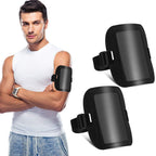 4 Pcs Arm Badge Holder for Men Leather ID Armband Adjustable Badge Holder with Elastic Arm Band Waterproof Ski Pass Armband for Work Postcards Office Business Supplies(Black)