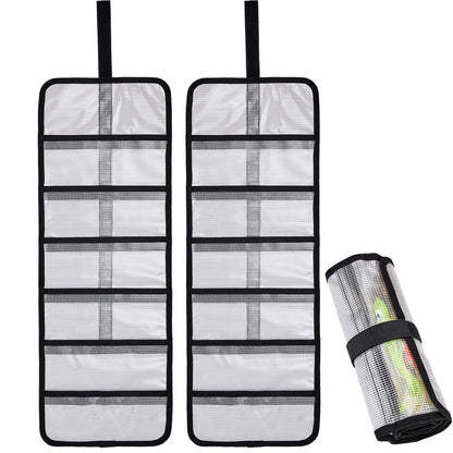 Small Roll Up Storage Bag, 6 Pockets Roll Up Tool Kit, Suitable for Mechanics, Kitchen Storage, Art Sketching, Travelling, （black 2pcs ）