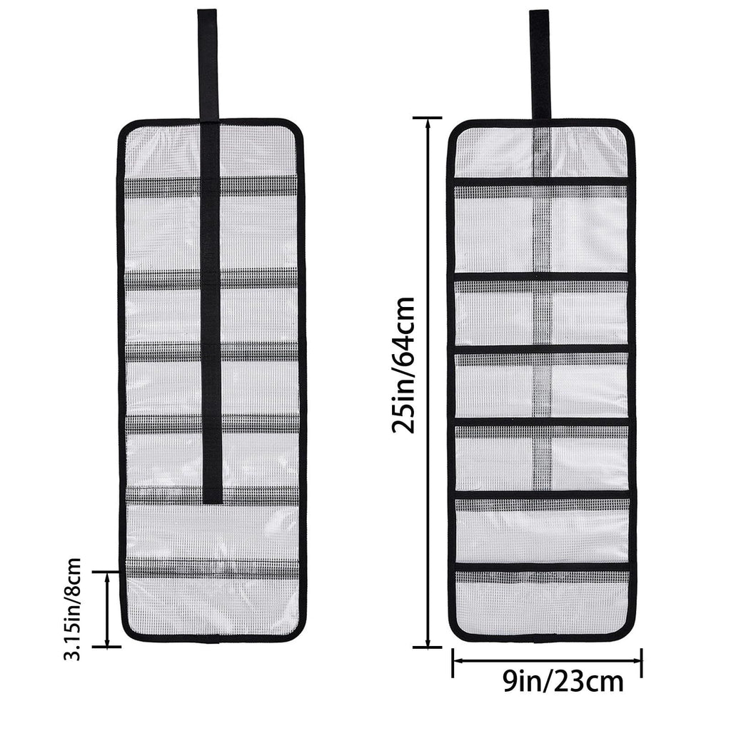 Small Roll Up Storage Bag, 6 Pockets Roll Up Tool Kit, Suitable for Mechanics, Kitchen Storage, Art Sketching, Travelling, （black 2pcs ）