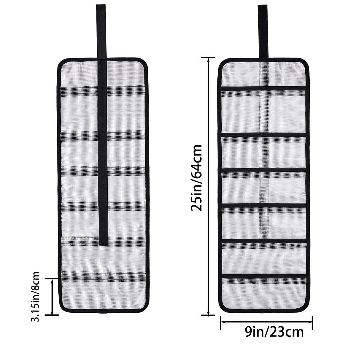 Small Roll Up Storage Bag, 6 Pockets Roll Up Tool Kit, Suitable for Mechanics, Kitchen Storage, Art Sketching, Travelling, （black 2pcs ）