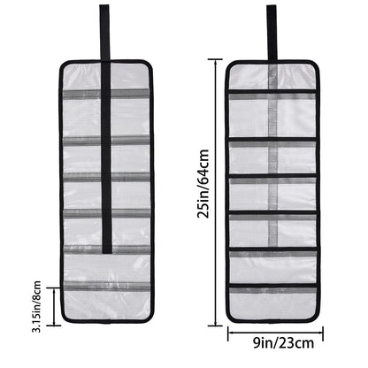 Small Roll Up Storage Bag, 6 Pockets Roll Up Tool Kit, Suitable for Mechanics, Kitchen Storage, Art Sketching, Travelling, （black 2pcs ）