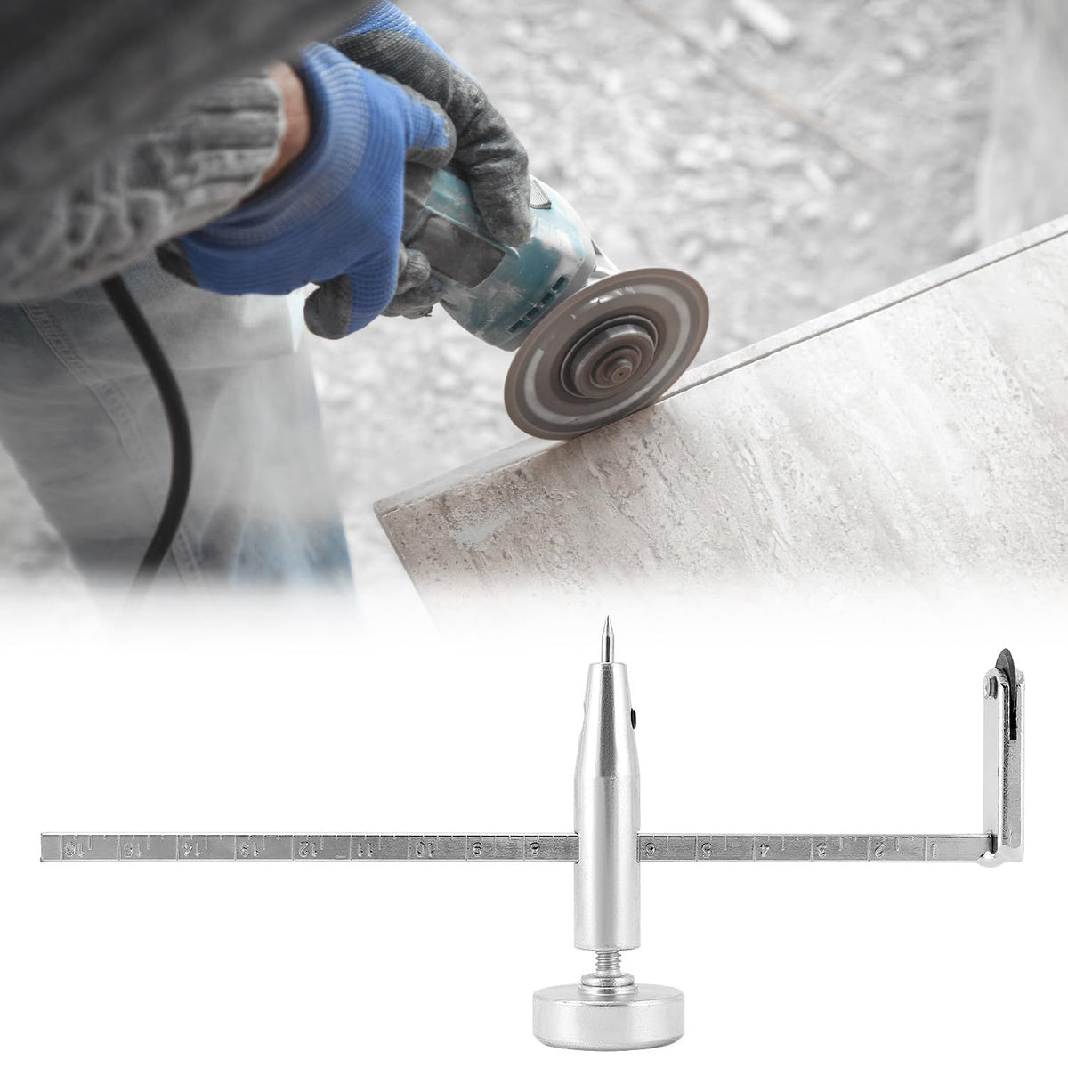 Drywall Circle Cutter, Adjustable Hole Cutter Dry Wall Pivot Point Drywalls Tools Easy Side to Diameter Adjustment for Cut Round Holes in Material and Ceiling Tiles
