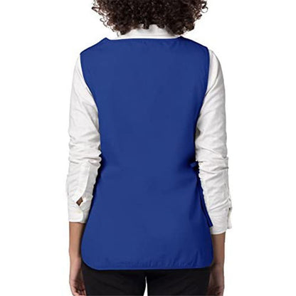 Blue Apron with Pockets, Polyester Work Apron Adjustable Side Ties Smock Hair Stylist Aprons for Woman Man Kitchen Cooking Art Painting Housekeeping