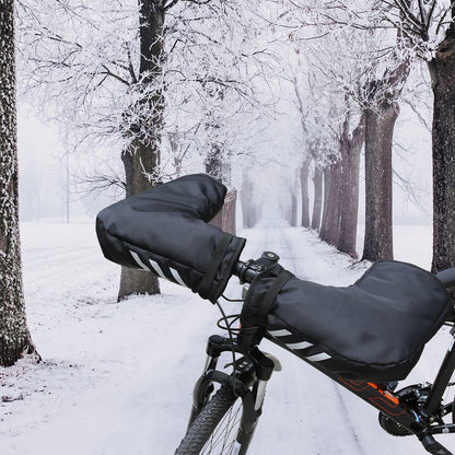 Adult bicycle accessories gloves waterproof bicycle pole warmer extreme cold weather mountain commuters winter outdoor bicycle belt reflective black