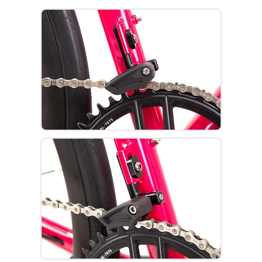 Road Bike Chain Guide, Gravel Bicycle Chain Protector for Single Chainring, Mount Front Derailleur Frame (Aluminum Alloy)
