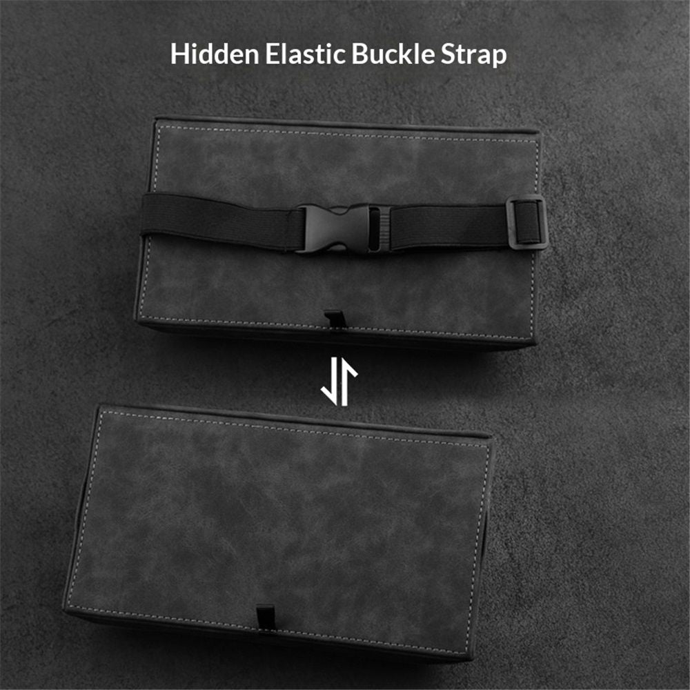 Black-gray Tissue Box suede Cover Rectangular Tissue Holder for Home Car Office Decor (NO Paper Towel)